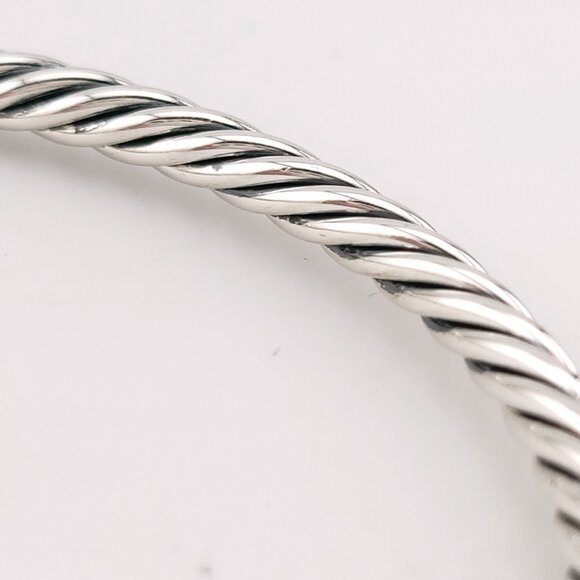 DAVID YURMAN Sterling Silver & 14k Gold Cable 4mm Flex Station 7 Inch Bracelet - Picture 11 of 13